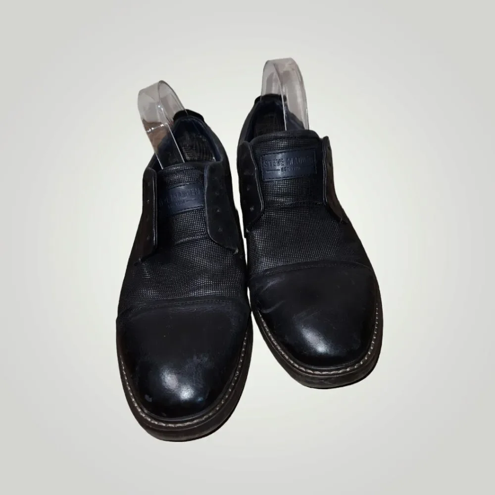 STEVE MADDEN MENS EDDISON LEATHER EMBOSSED CAP TOE OXFORDS SHOES Edd01m1